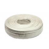 Gembird flat telephone cable stranded wire 100m, white