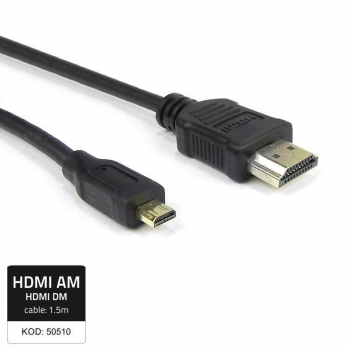 Qoltec Cabel HDMI Male/ Micro HDMI Male | 1.5m