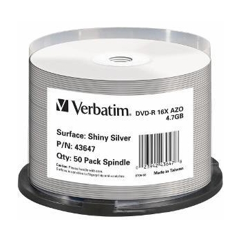 Verbatim DVD-R  [ cake box 50 | 4.7GB | 16x | argintiu stralucitor ]