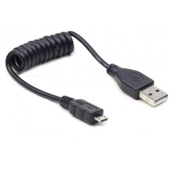 Gembird micro USB cable 2.0 coiled cable black 0.6m