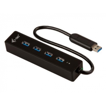 HUB i-tec 4-port. USB 3.0 Advance fara adaptor alimentare, cu porturi USB, negru