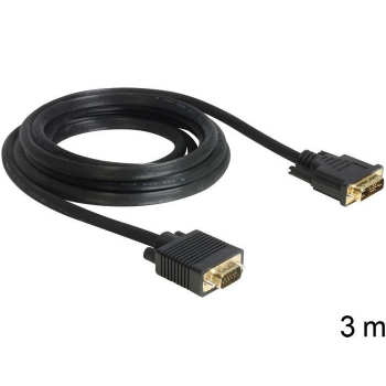 Delock cable DVI 12+5 male > VGA male 3 m