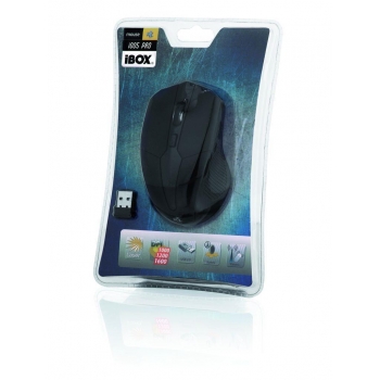 Mouse Wireless iBOX i005 PRO LASER 3 butoane 1600dpi USB black IMLAF005W