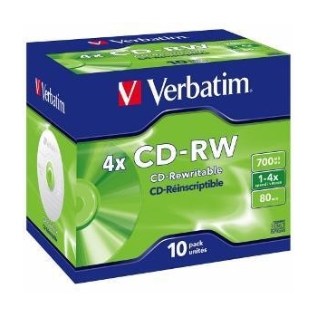 Verbatim CD-RW[ 700MB, 4x, jewel case, 10 bucati ]