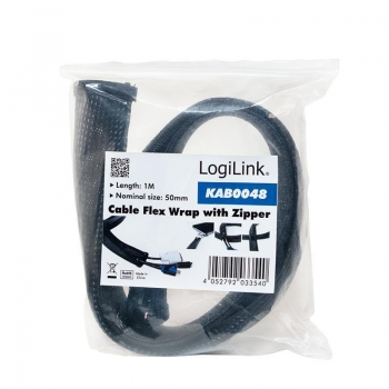 LOGILINK - Flexible Cable protection with Zipper 1m