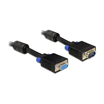 Delock extension cable VGA HD15F/HD15M dual-shielded w/2*ferrite core 1m cable