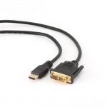 Gembird HDMI to DVI male-male cable with gold-plated connectors, 0.5m, bulk pack
