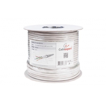 Gembird FTP foil shielded solid cable, cat. 6, CCA, 100m, gray