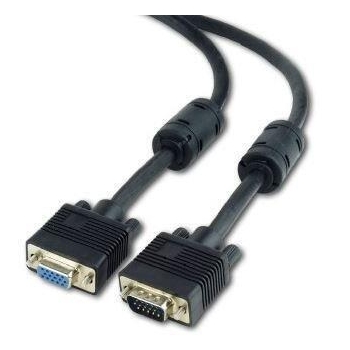 Gembird Premium VGA-Ext. HD15m/HD15f dual-shielded w/ 2*ferrite, 10m, black