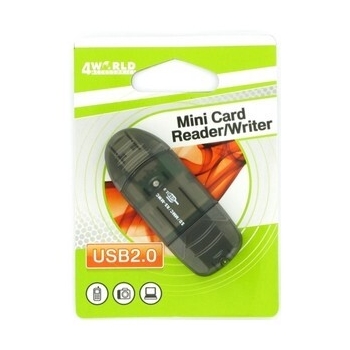 Card Reader 4World - Flash Drive, SD / mini SD / MMC / RS-MMC / T-FLASH USB 2.0 03355