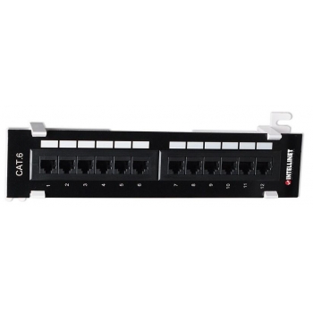 Intellinet Wall-mount patch panel 12 ports UTP Cat.6 black