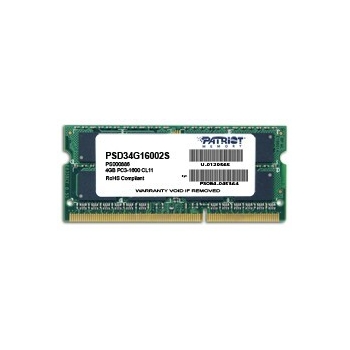 Memorie RAM Laptop SO-DIMM Patriot 4GB DDR3 1600MHz CL11 PSD34G16002S