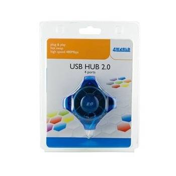 Hub USB 4World Blue 04140 4 porturi USB 2.0