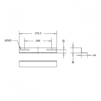 Linkbasic L-rail 275mm for 450mm depth 19'' rack cabinets grey (up to 100kg)