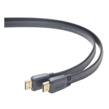 Gembird HDMI V1.4 male-male flat cable with gold-plated connectors 3m, black