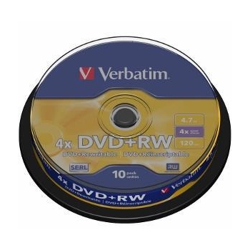 Verbatim DVD+RW [ 4.7GB, 4x, spindle, 10 bucati ]