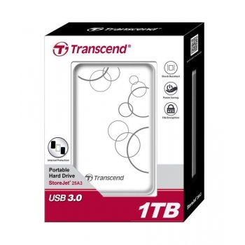Transcend StoreJet 25A3 1TB USB 2.0/3.0 2,5'' HDD antishock / fast backup