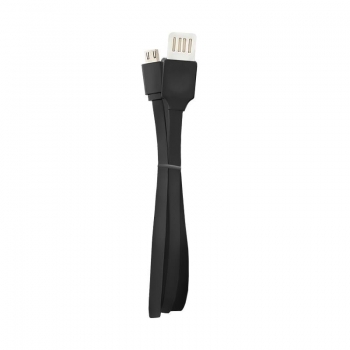 Qoltec USB Cable A male DOUBLE SIDED PLUG / Micro USB male | FLAT | 1.0m