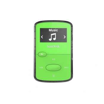 MP3 Player Sandisk CLip Jam Green 8GB microSDHC Radio FM SDMX26-008G-G46G