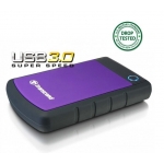 Transcend HDD extern 25H3P 2.5'' 1TB USB3, sistem cu tripla protectie la soc
