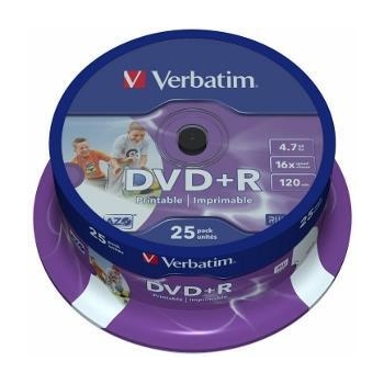 Verbatim DVD+R [ 4.7GB, 16x, spindle, Retail Wide printabil, 25 bucati ]