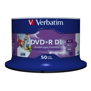 Verbatim DVD+R DL[ spindle 50 | 8,5GB | 8x | wide printable surface ]