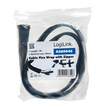 LOGILINK - Flexible Cable protection with Zipper 1m