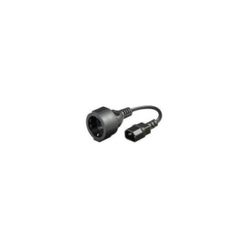 Cablu Prelungitor GEMBIRD, pentru UPS C14 la shuko, 0.75MM, Negru PC-SFC14M-01