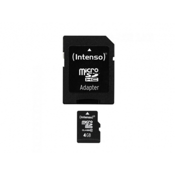 Card Memorie microSDHC Intenso 4GB Clasa 10 + Adaptor SD 3413450