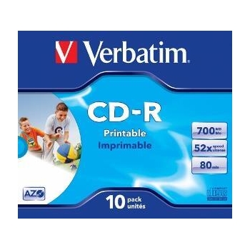 Verbatim CD-R [ 10p [ 10pcs, 700MB, 52x, jewel case, printabil ]