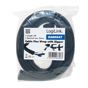 LOGILINK - Flexible Cable protection with Zipper 2m