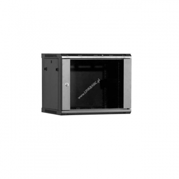 Linkbasic rack wall-mounting cabinet 19'' 9U 600x600mm black (glass front door)