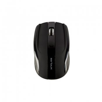 Mouse Serioux, RAINBOW400, fara fir, USB, senzor optic, distanta deoperare; 10m, precizie: 1000/1600DPI ajustabila, 6 butoane, 2x ba terieAAA, sisteme de operare: Windows / Mac OS / Linux, negru