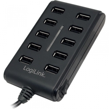 Hub USB LogiLink UA0125 10 porturi USB 2.0 negru