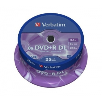 DVD+R Verbatim Dual Layer 8.5GB 8X 25 bucati SPINDLE 43757