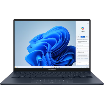 Laptop ASUS Zenbook 14 OLED UX3405MA cu procesor Intel Core Ultra 9 185H pana la 5.1GHz, 14'', 3K, OLED, Touch, 120Hz, 32GB LPDDR5X, 1TB SSD, Intel Arc Graphics, Windows 11 Pro, Ponder Blue UX3405MA-P
