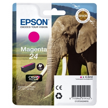 Epson T2423 Elephant Ink Cartridge - Magenta INK 24 ELEPHANT MAG SGPK C13T24234010