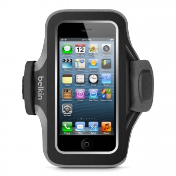 Husa Armband Belkin for iPhone 5, Slim Fit, Neopren black-grey F8W299vfC00