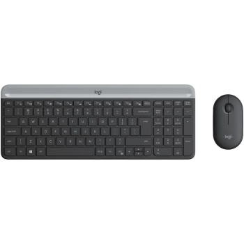 Kit tastatura + mouse wireless Logitech MK470, Slim, Negru Grafit 920-009204