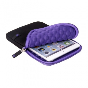 Ultra Protective Sleeve TDM23BLK-PL / for iPad Mini and tablet PCs / Easy-Grip Zipper for quick access / shock absorbing foam paddin g / Material: Neoprene / Black with Purple / Dimensions: 22.5x16x2cm / weight 91g