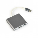 Adaptor Gembird, USB Tip C- USB 3.0 + HDMI, Space Grey A-CM-HDMIF-02-SG