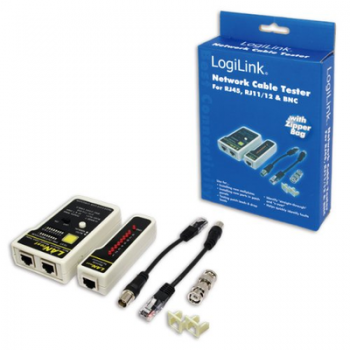 Set testare cablu retea, RJ45 / RJ11 / RJ12, BNC, Logilink WZ0015