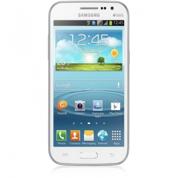 Telefon Mobil Samsung Galaxy win White Dual SIM 4.7" 480 x 800 Cortex A5 Quad Core 1.2GHz memorie interna 8GB Camera Foto 5MPx Android v4.1.2 QM_72155