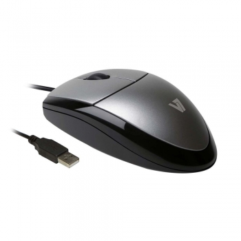 V7 Optical Mouse MV3000 with cable / Data transfer: Wired / Services: left-handed suitable WebWheel, 3 keys / Resolution: 1000 dpi / PC interface: USB / color: black / silver / Retail Packaging