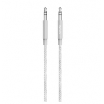 Belkin 1.2m 3.5mm Premium Braided Audio Cable -Jack to Jack Silver