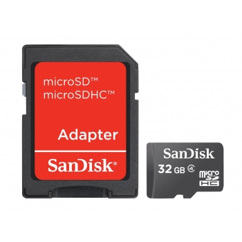 Card Memorie MicroSDHC SanDisk 32GB Clasa 4 + Adaptor SD SDSDQM-032G-B35A