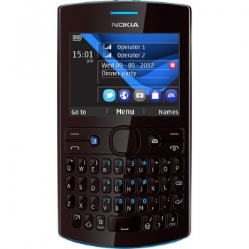 Telefon Mobil Nokia Asha 205 Cyan Dark Rose tastatura qwerty NOK205CDR