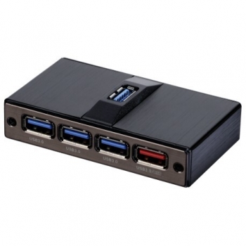 Icy Box 7x Port USB 3.0 Hub with 2x Fast charge Ports, Black