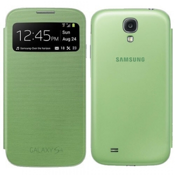Husa Samsung S-View pentru Galaxy S4 i9500 , I9505 Cover Yellow Green EF-CI950BGEGWW