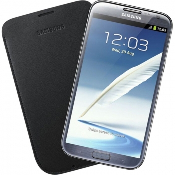 Husa Samsung pentru N7100 Galaxy Note II din piele negru EFC-1J9LBEGSTD